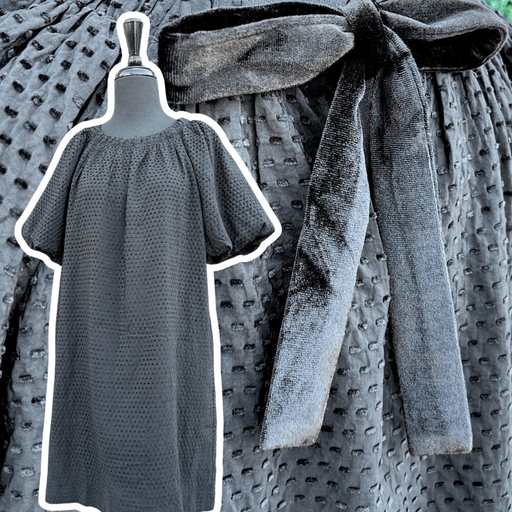 Velvet Bow & Polka-Dot Dress
